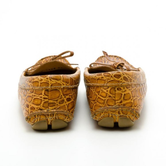 Prada | Brown Croc Embossed Leather Loafers 36.5 - Picture 5 of 9